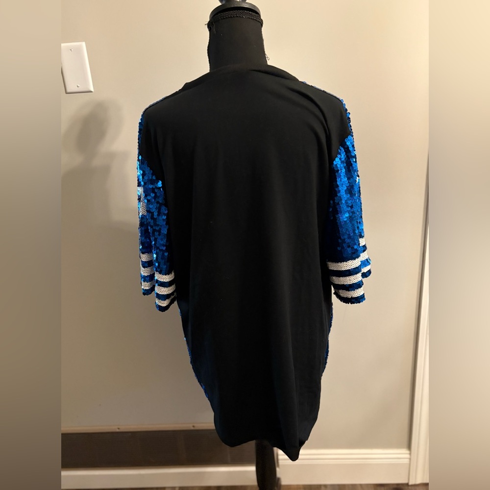 Blue Sequin Mini Dress - Picture 3 of 7